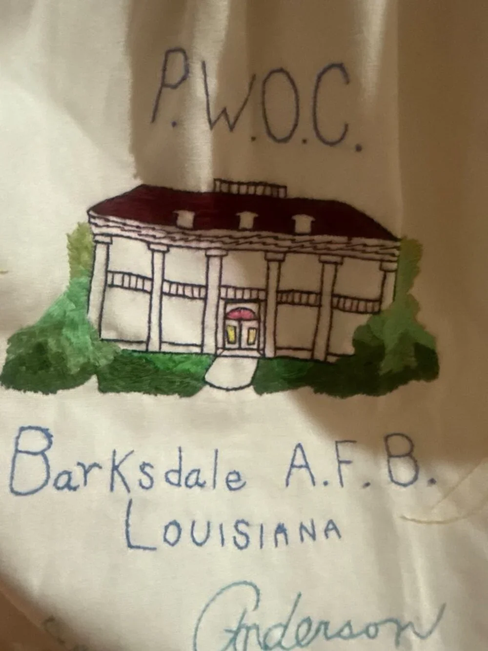 RARE-Barksdale A.F.B. Louisiana Handmade Embroidered Apron With Barksdale A.F.B.